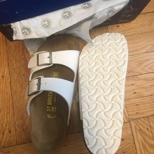Birkenstock Arizona sandal white on white New 7